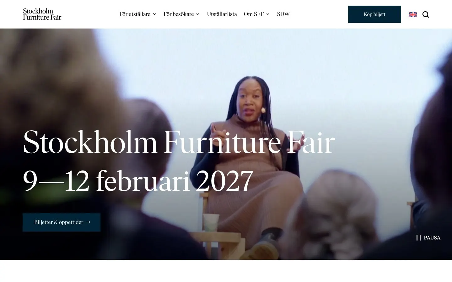The website of Stockholm Furniture Fair