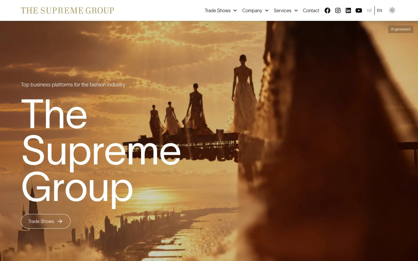 The website of Supreme Women & Men Düsseldorf