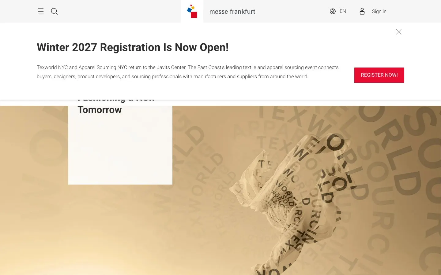 The website of Texworld NYC