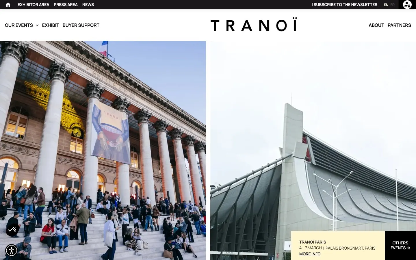 The website of Tranoï Paris