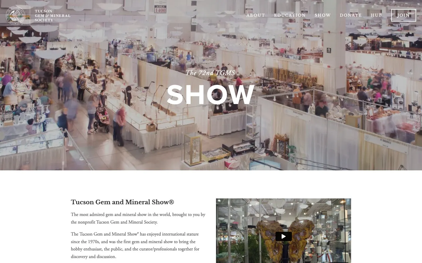The website of Tucson Gem and Mineral Show