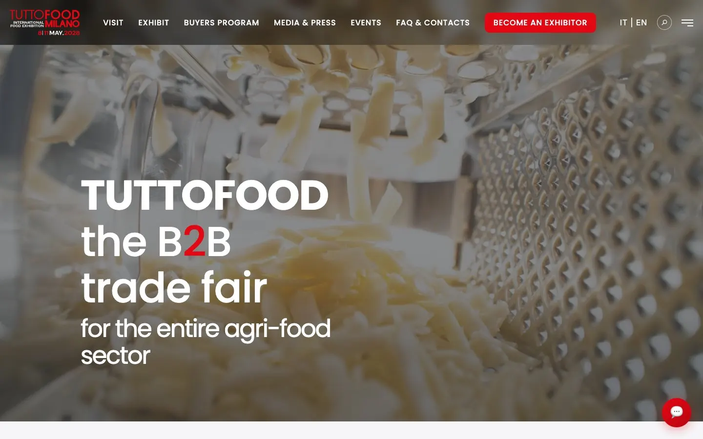 The website of TUTTOFOOD