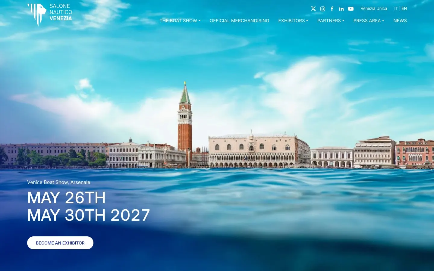The website of Venice Boat Show