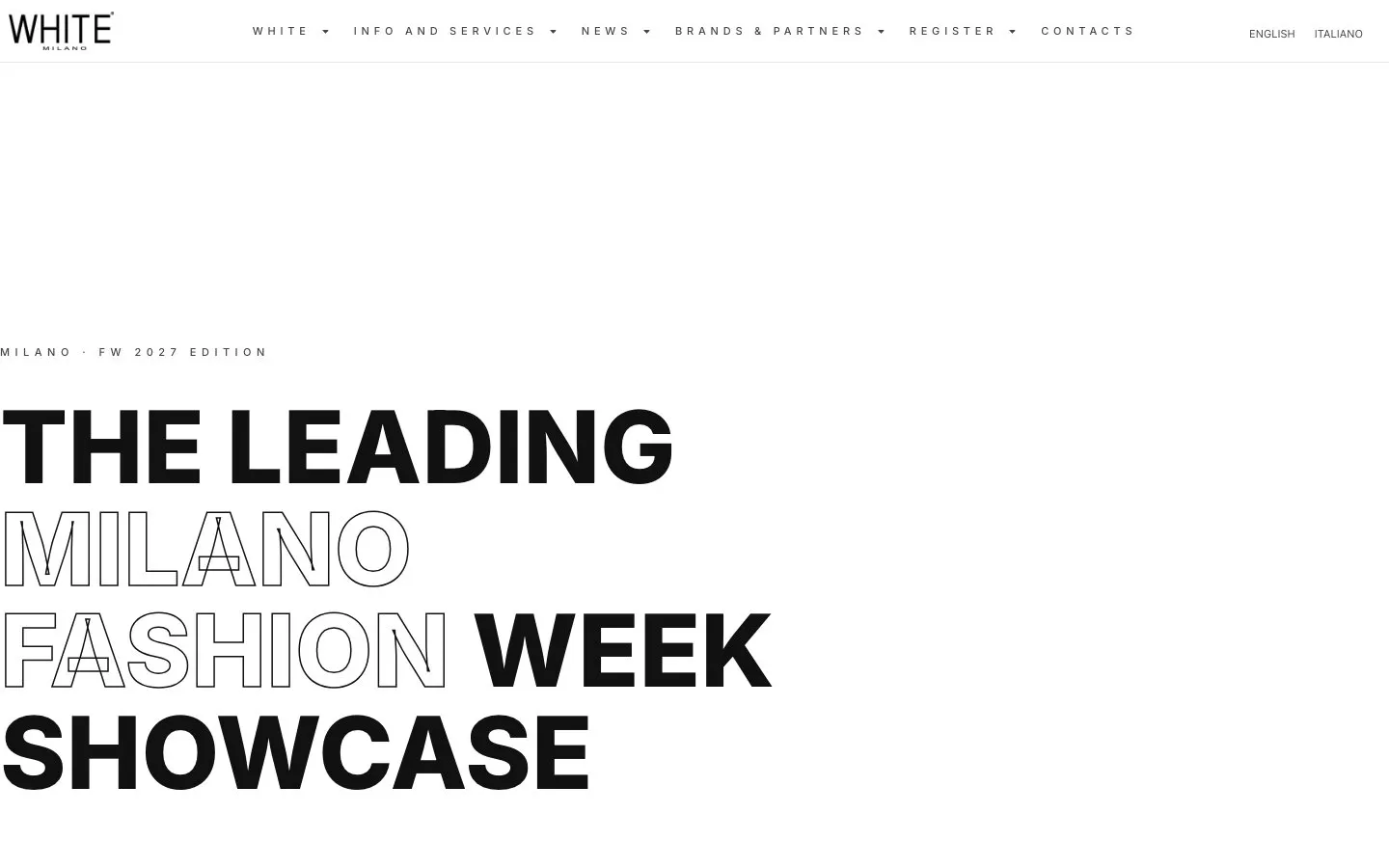 The website of WHITE Milano