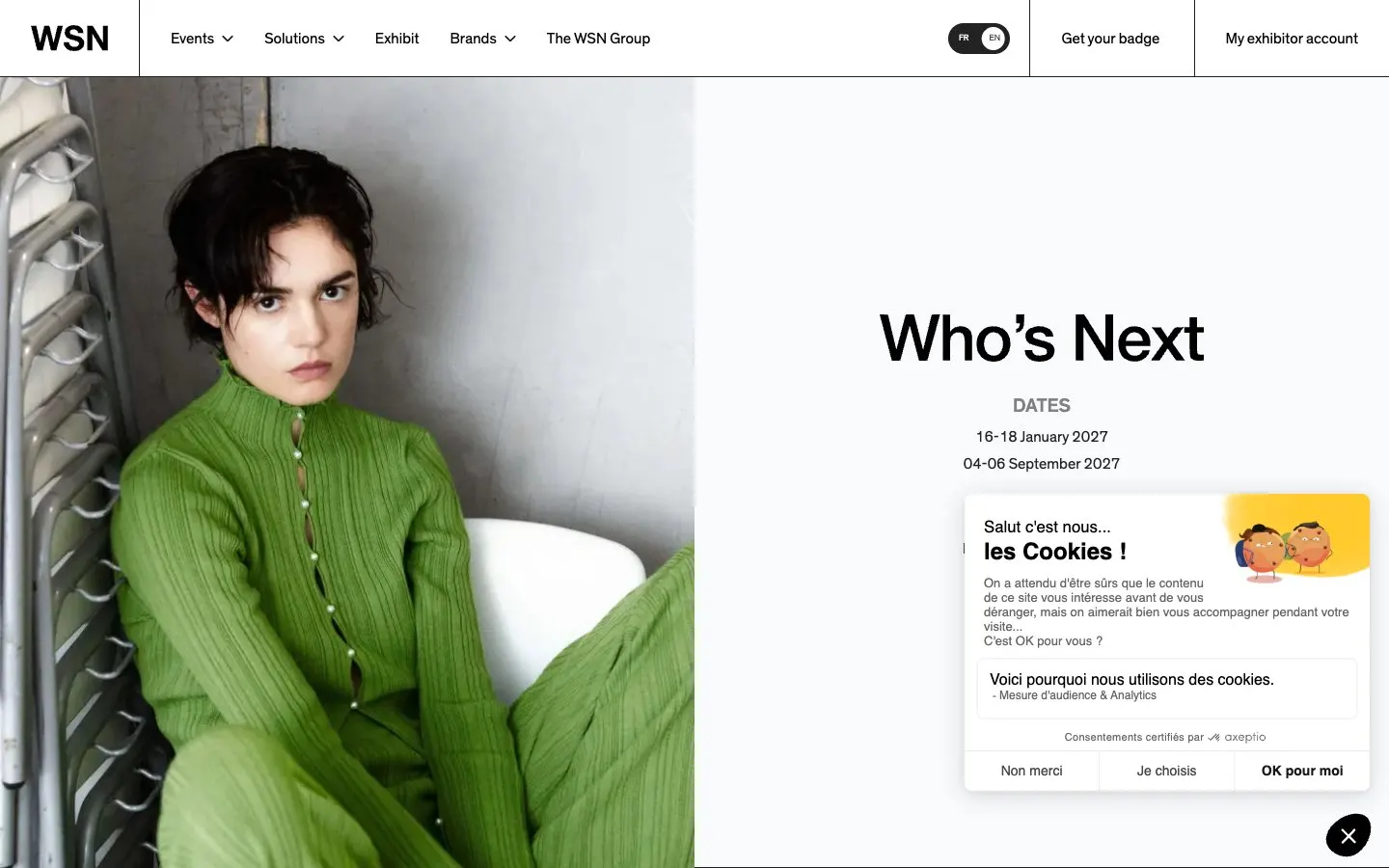 The website of Who's Next