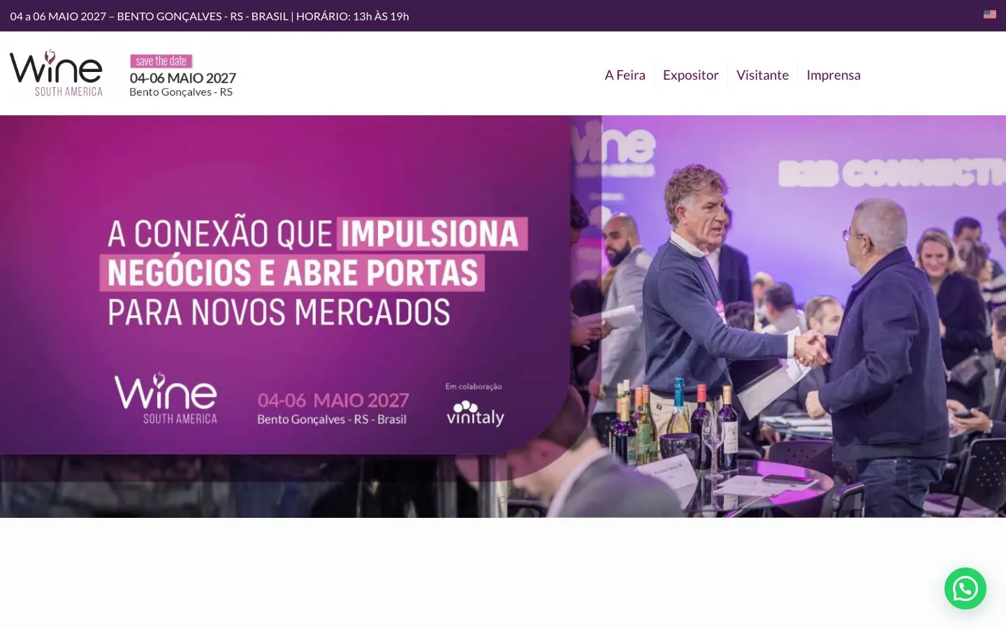 The website of Wine South America