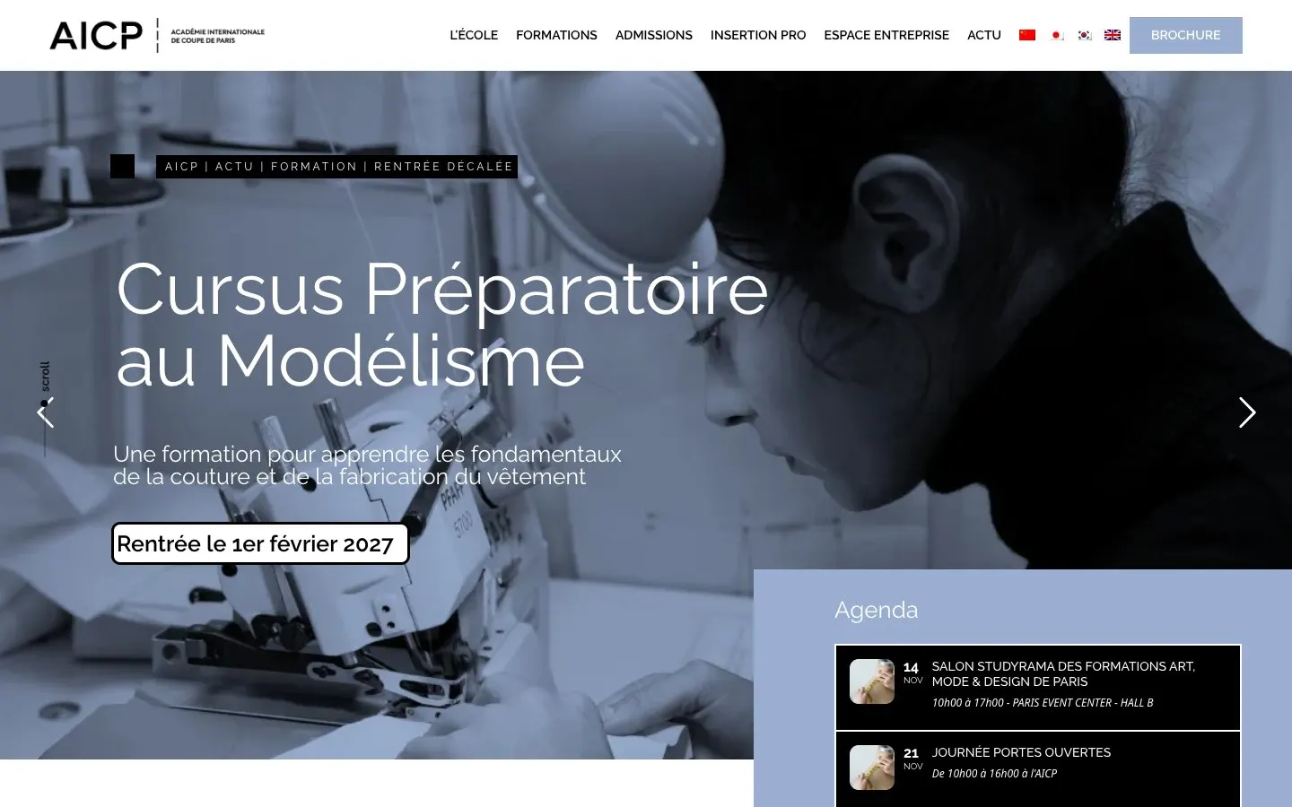 The website of Académie Internationale de Coupe de Paris (AICP)