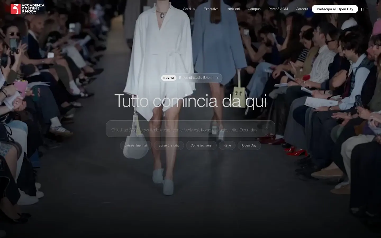 Сайт школы Accademia Costume & Moda