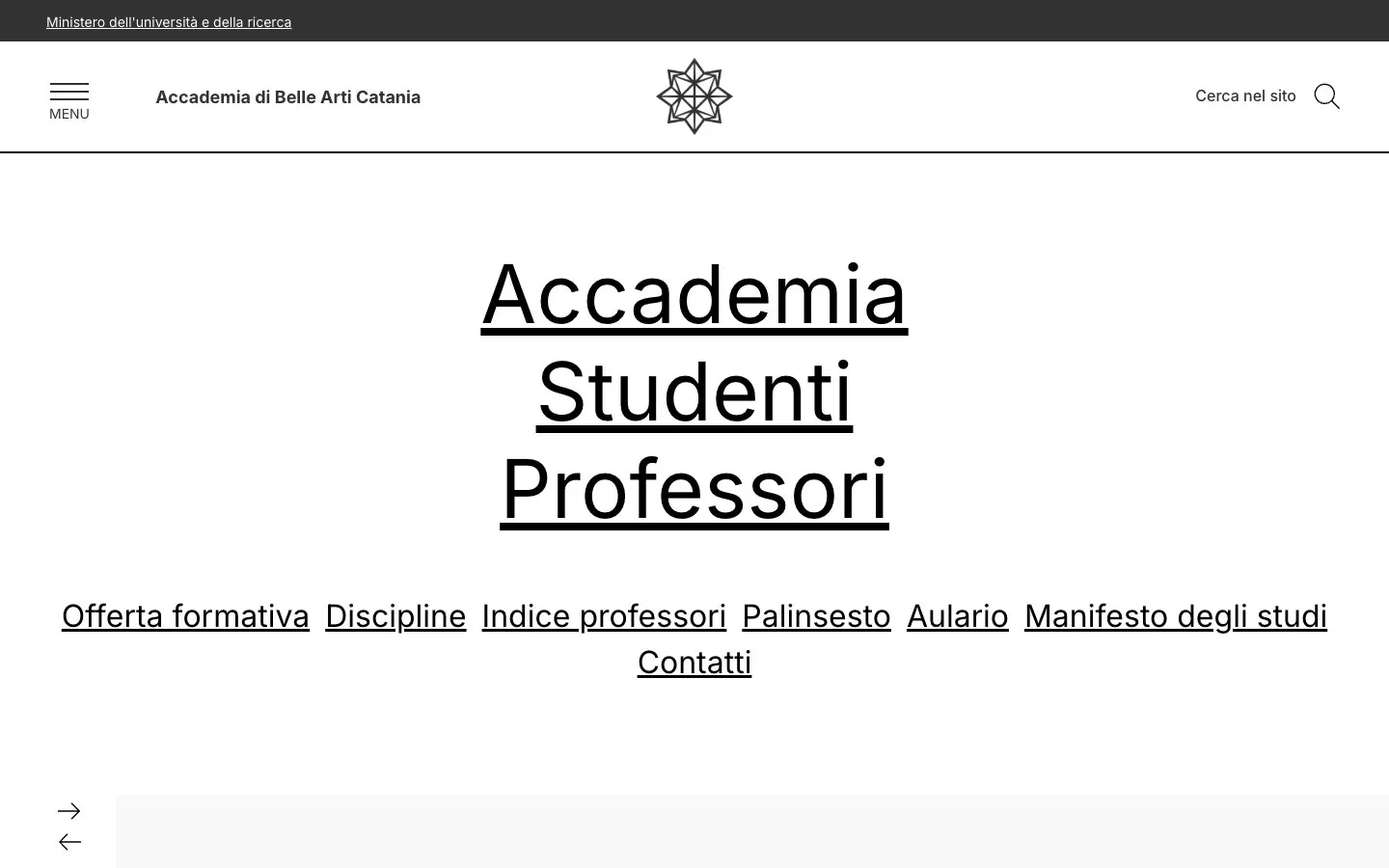 The website of Accademia di Belle Arti di Catania
