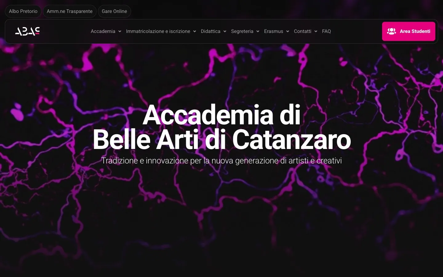 الموقع الإلكتروني لـ Accademia di Belle Arti di Catanzaro