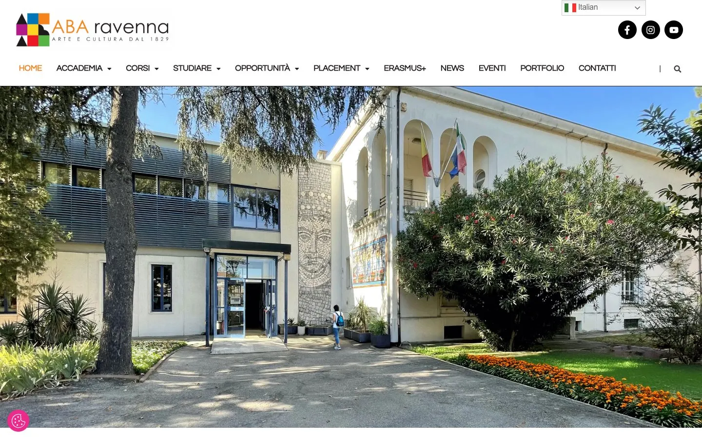 Die Website von Accademia di Belle Arti di Ravenna