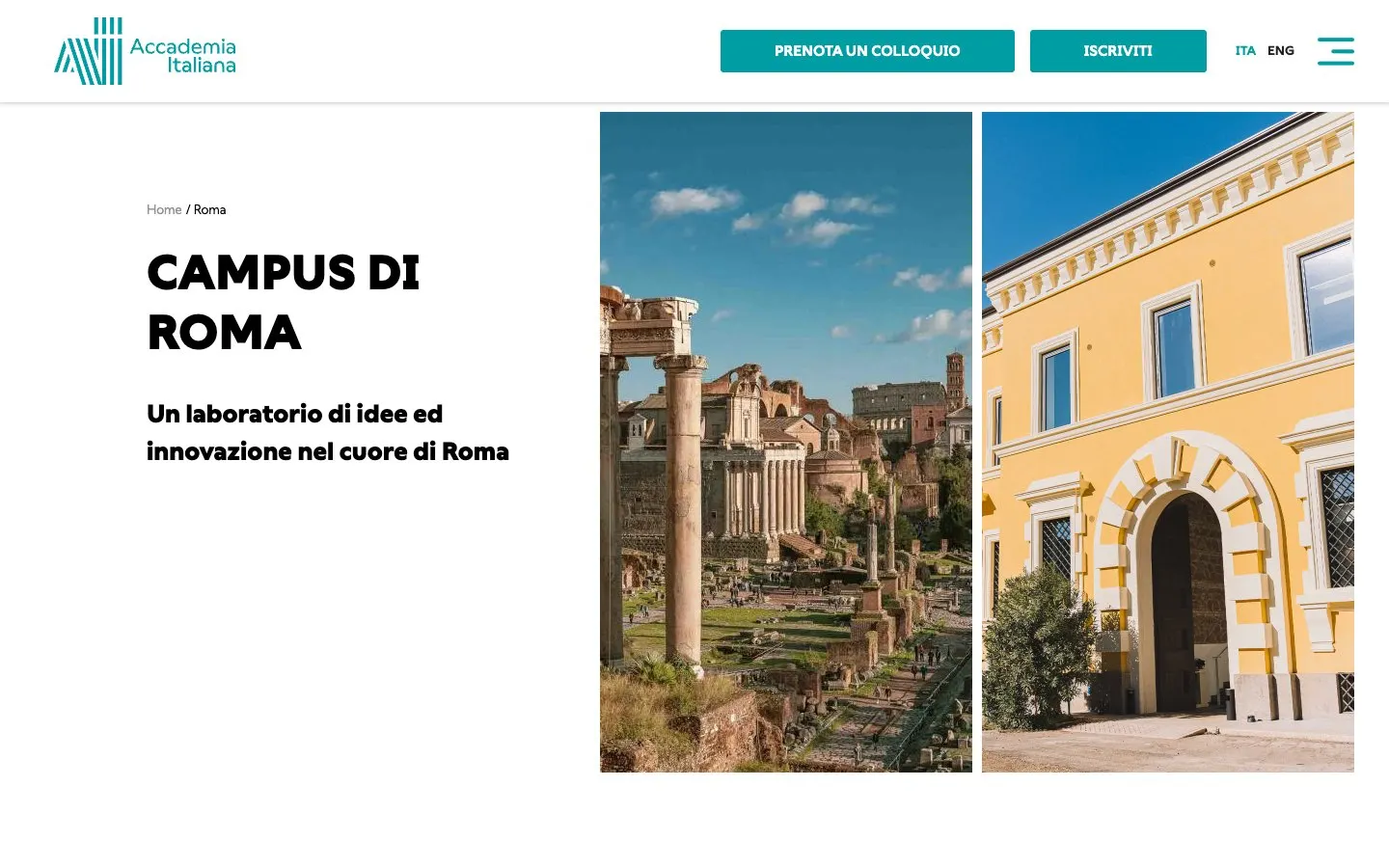 Le site de Accademia Italiana – Roma