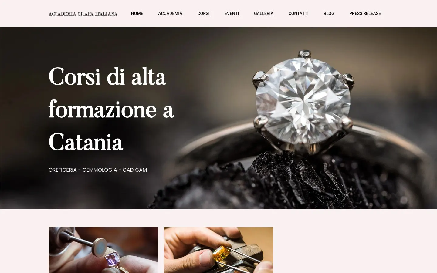 El sitio web de Accademia Orafa Italiana