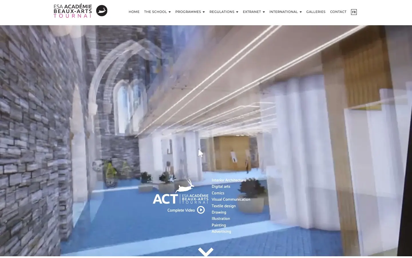 El sitio web de AcTournai – École supérieure des arts de Tournai