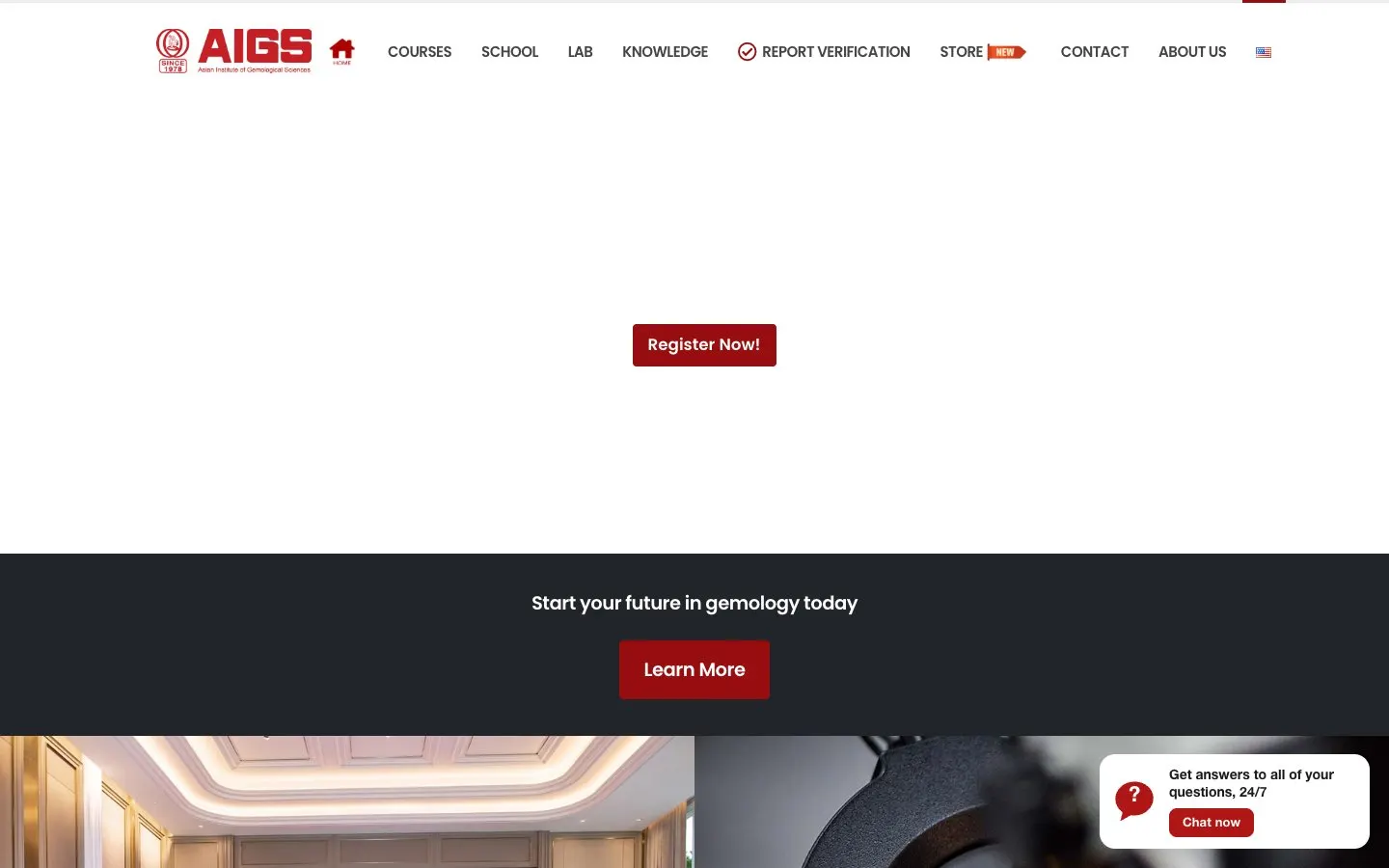 The website of AIGS Asian Institute of Gemological Sciences