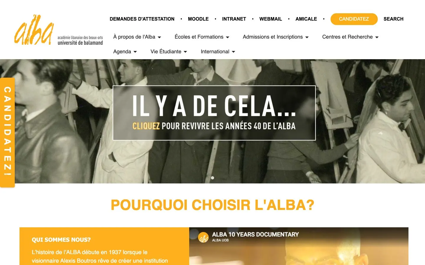 Il sito di ALBA – Académie Libanaise des Beaux-Arts