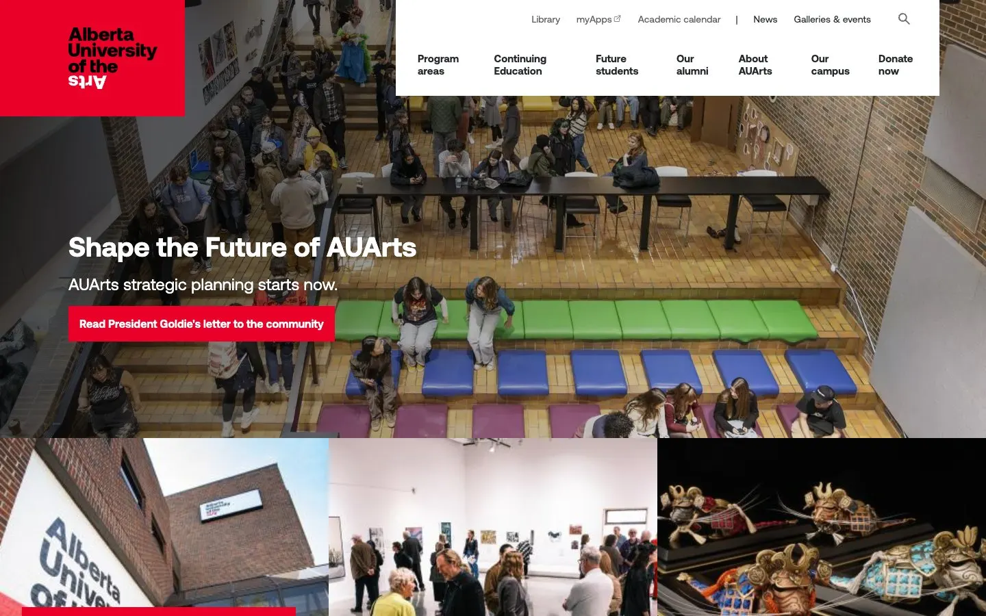 Die Website von Alberta University of the Arts