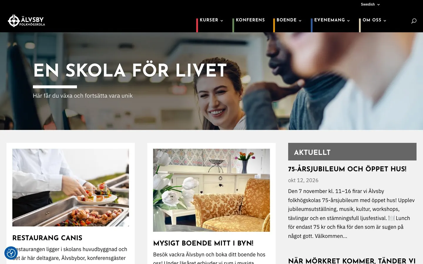 The website of Älvsby folkhögskola