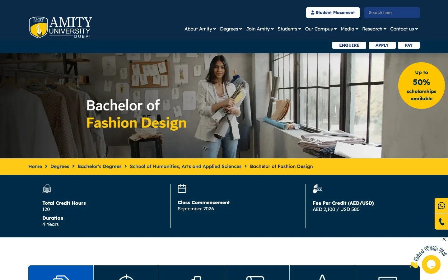 Le site de Amity University Dubai