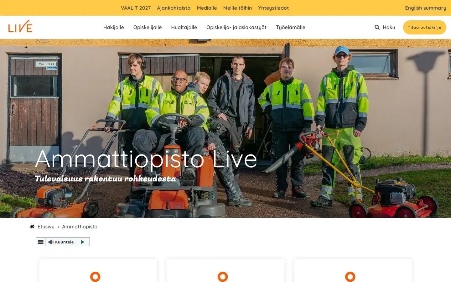 Сайт школы Ammattiopisto Live