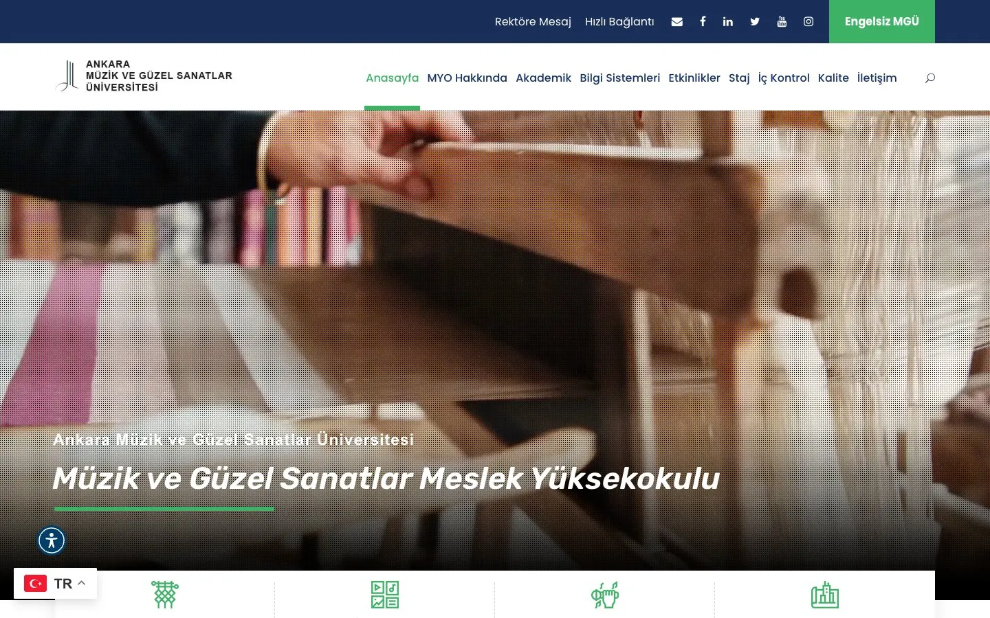 The website of Ankara Müzik ve Güzel Sanatlar Üniversitesi – Müzik ve Güzel Sanatlar Meslek Yüksekokulu