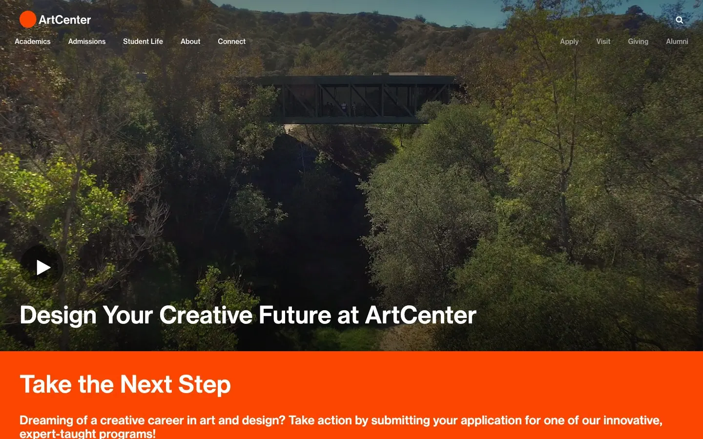 Il sito di ArtCenter College of Design