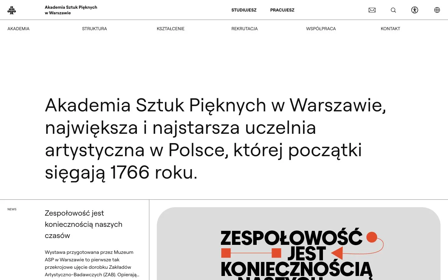 The website of ASP Warszawa