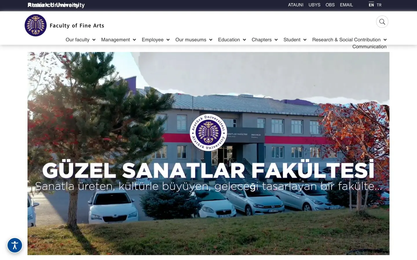 The website of Atatürk Üniversitesi – Güzel Sanatlar Fakültesi