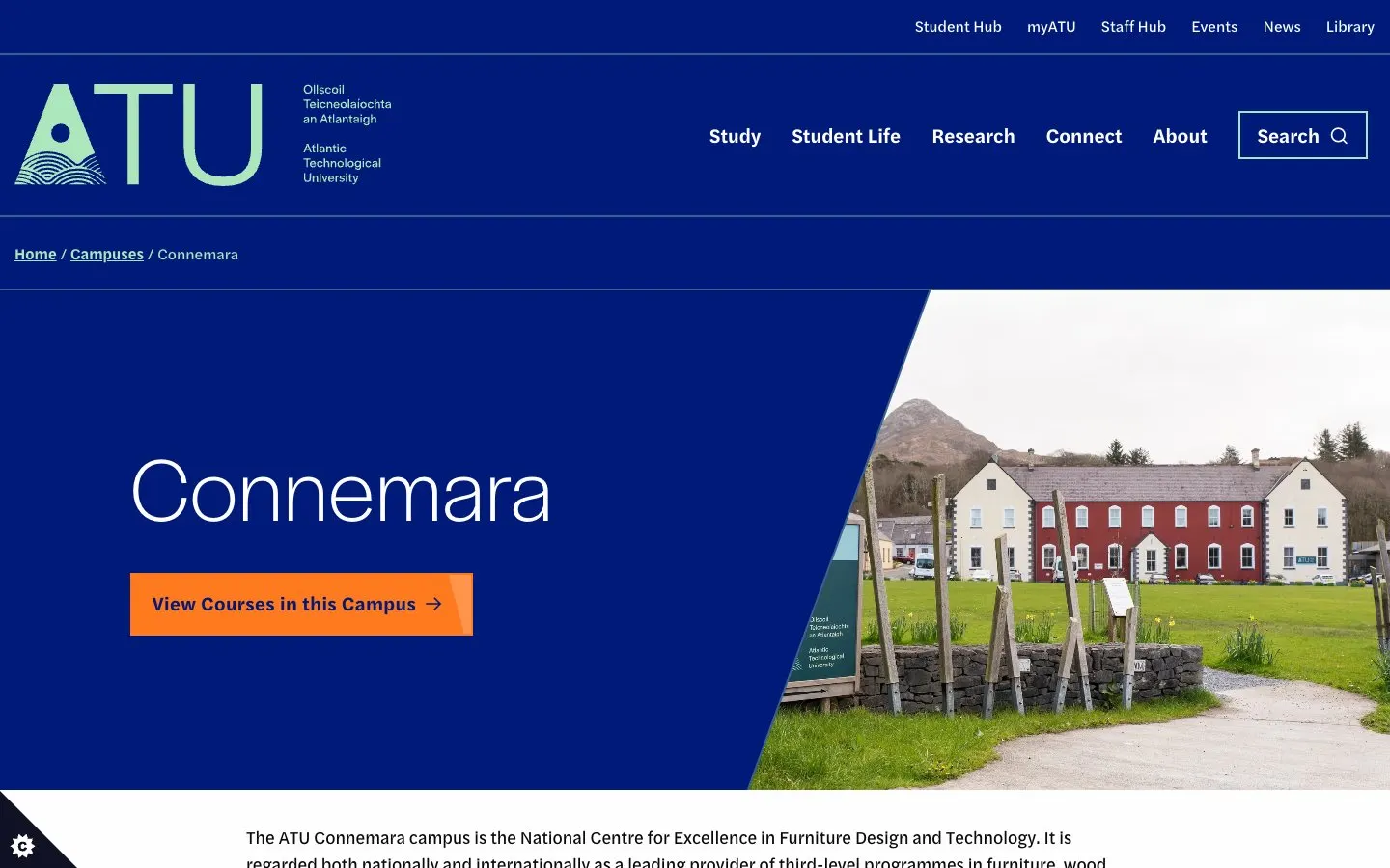 ATU Connemara (Letterfrack) की वेबसाइट