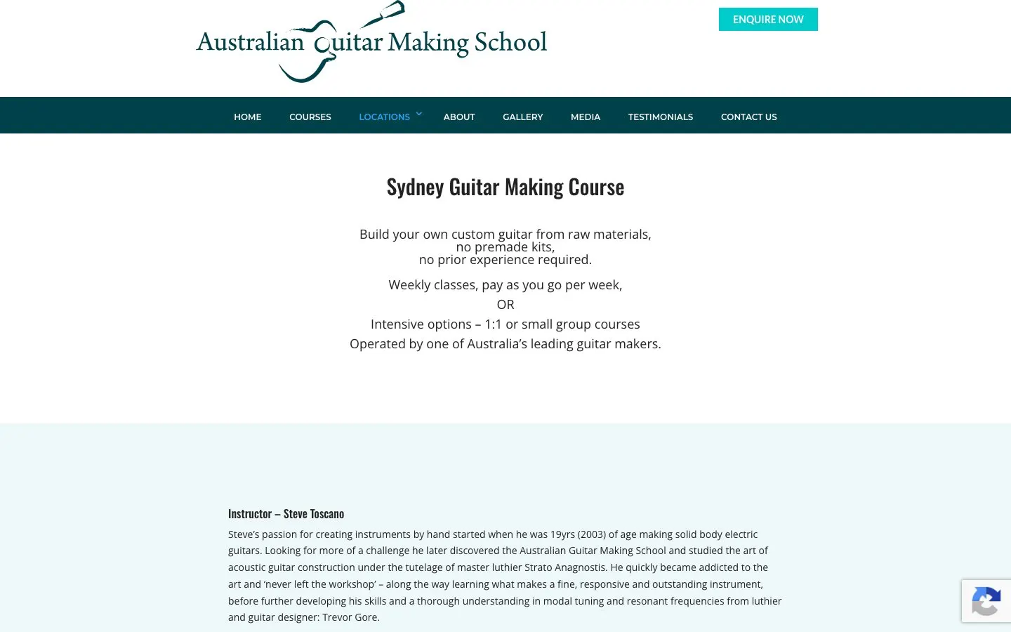 The website of Australian Guitar Making School – Sydney