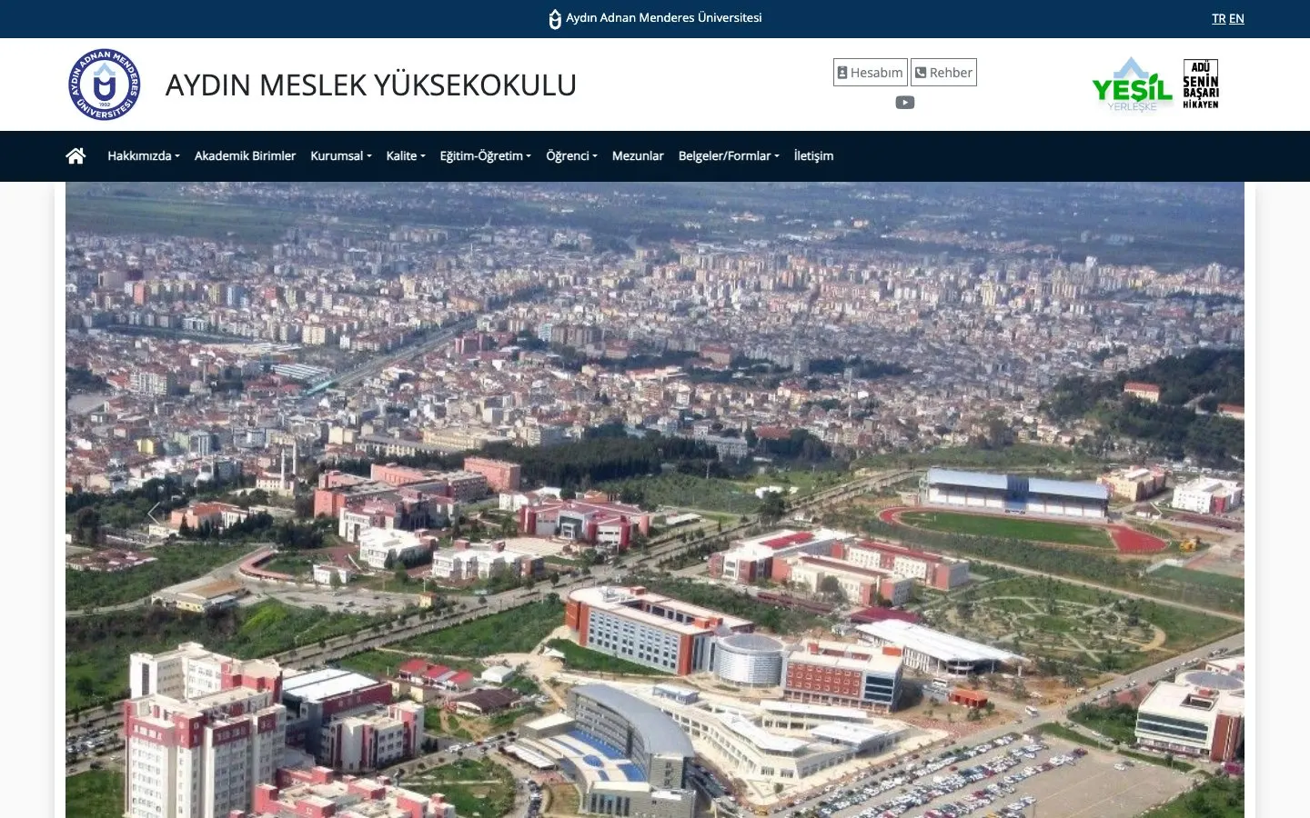 The website of Aydın Adnan Menderes Üniversitesi – Aydın Meslek Yüksekokulu