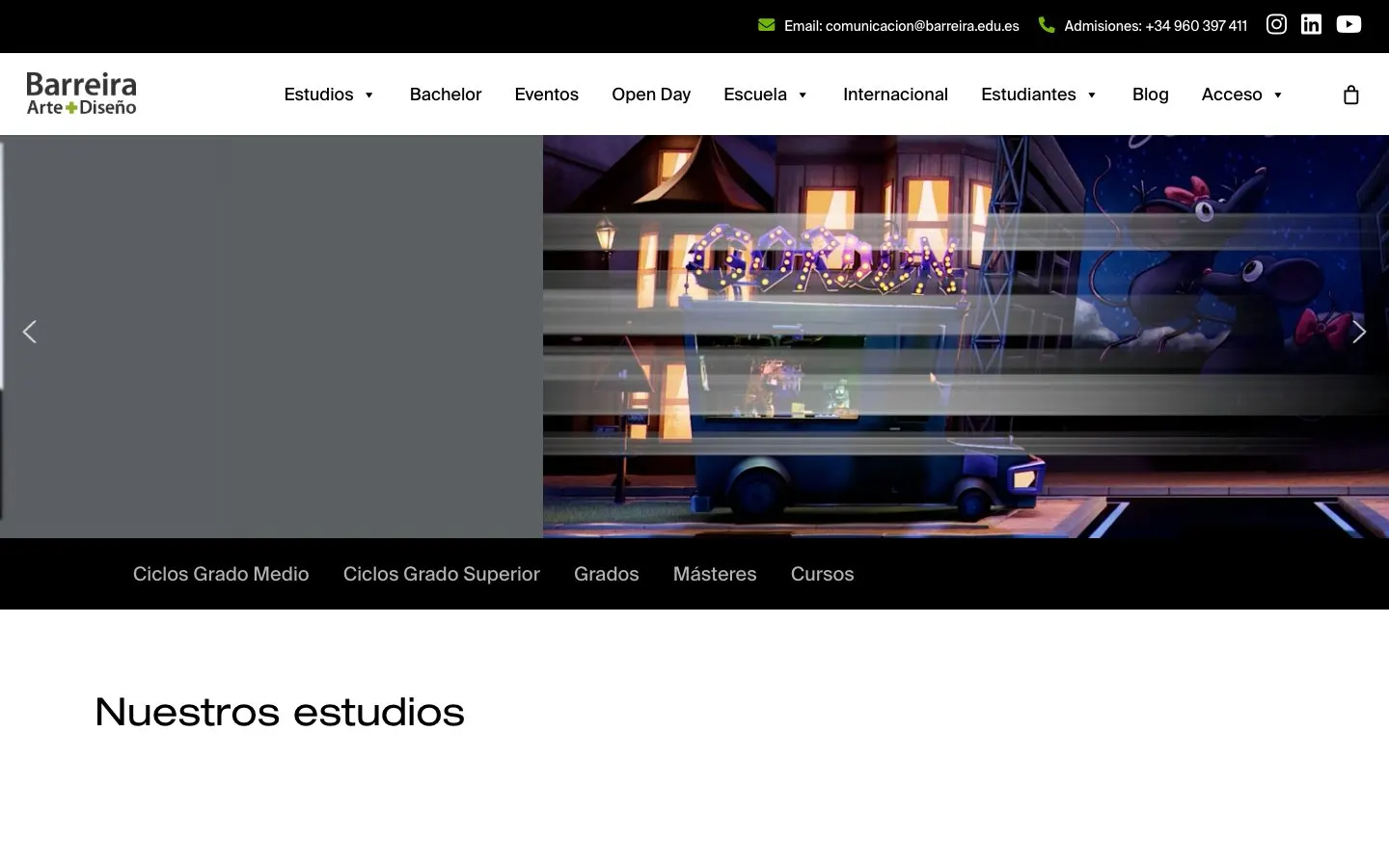 The website of Barreira A+D