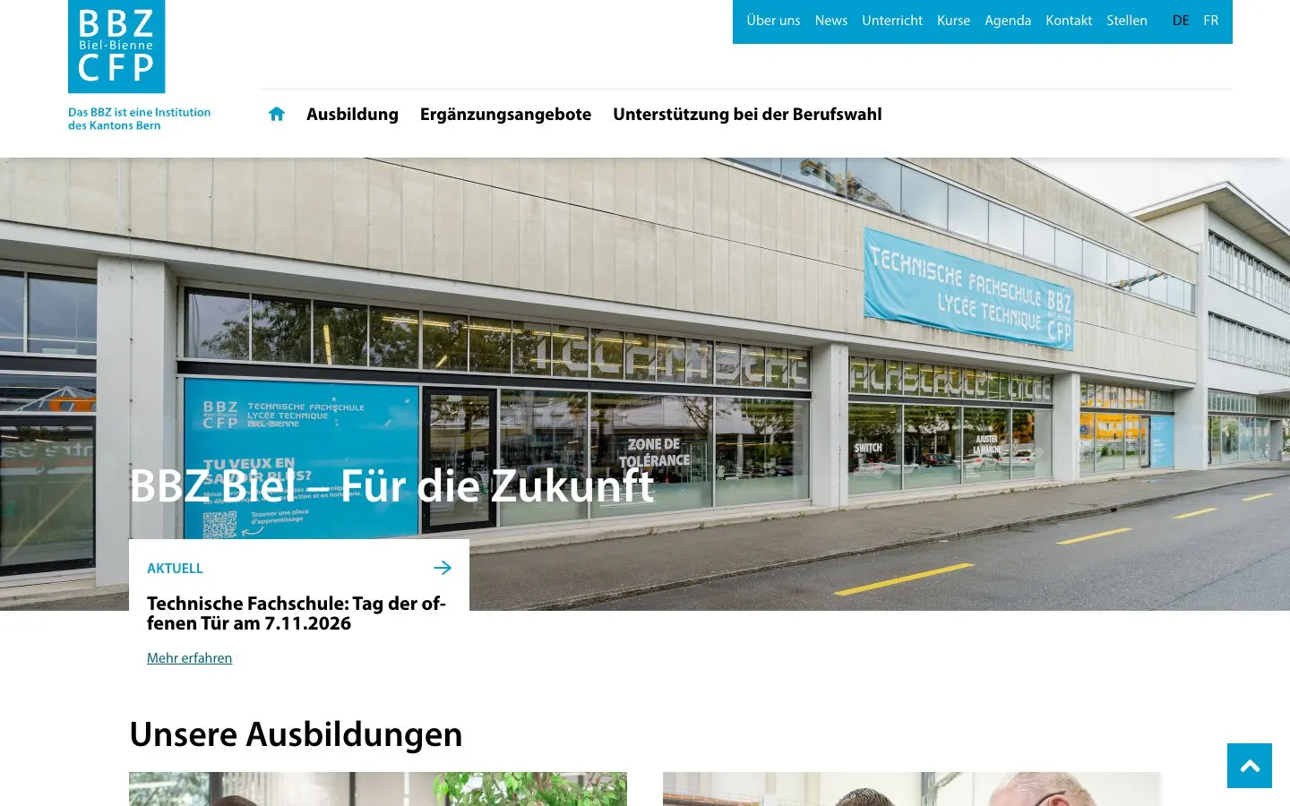 Le site de BBZ Biel-Bienne – Uhrmacherberufe