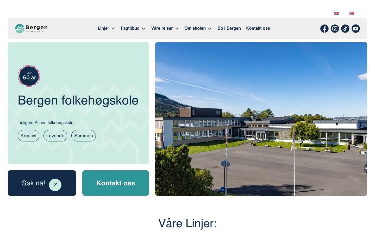 Die Website von Bergen folkehøgskole