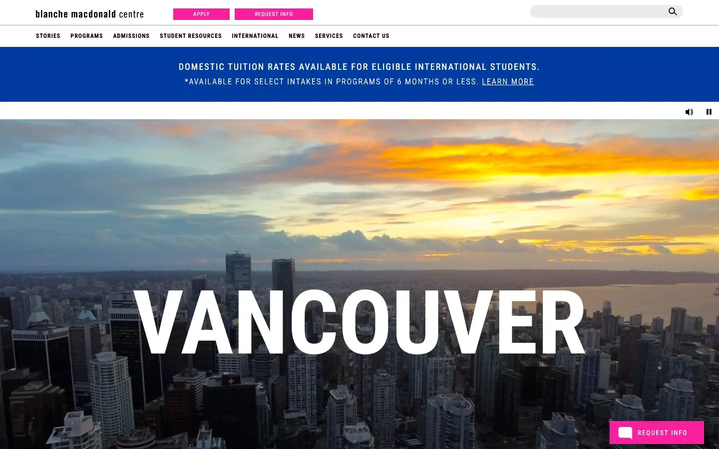 The website of Blanche Macdonald Centre
