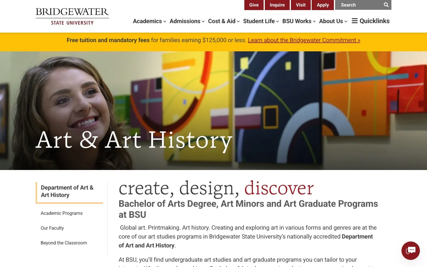 The website of Bridgewater State University – Department of Art and Art History