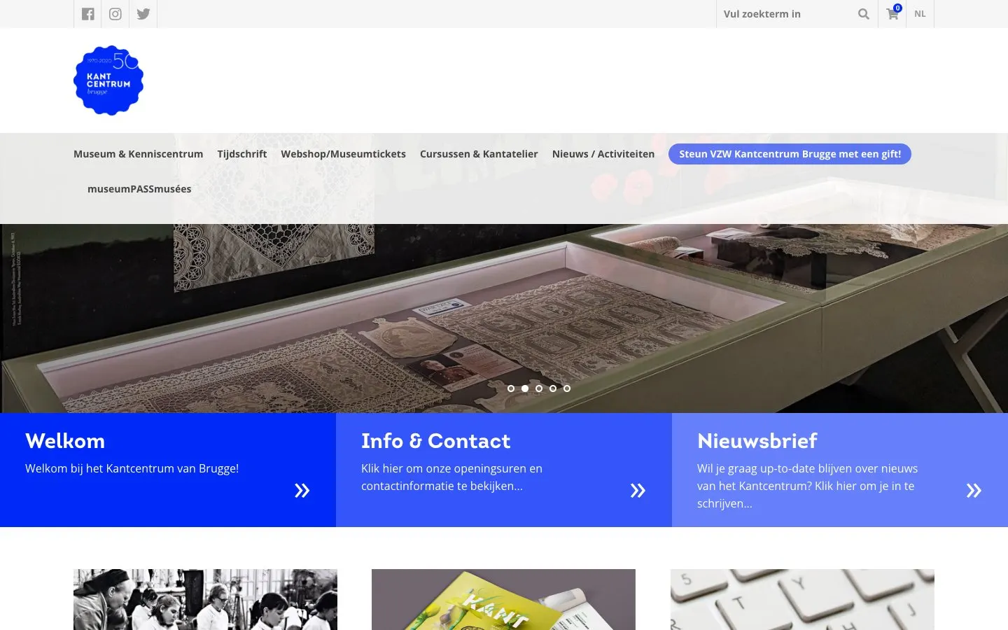 The website of Kantcentrum Brugge