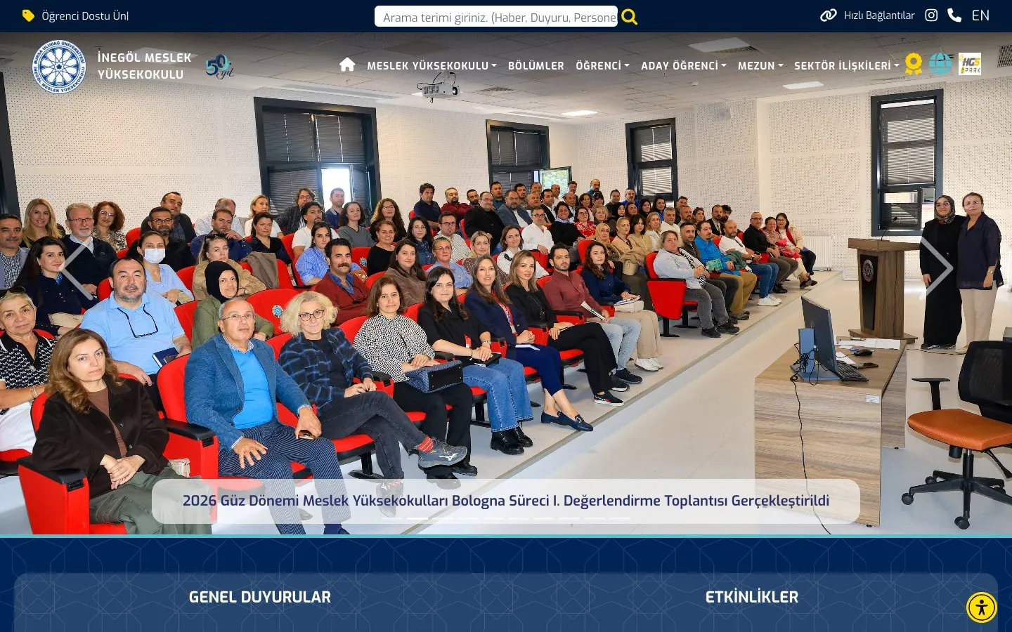 الموقع الإلكتروني لـ Bursa Uludağ Üniversitesi – İnegöl Meslek Yüksekokulu