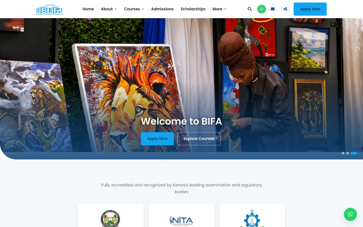 The website of Buruburu Catholic Institute of Fine Arts (BIFA)
