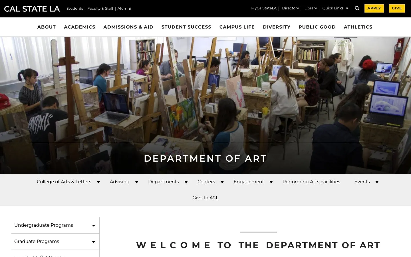 Сайт школы Cal State LA – Department of Art