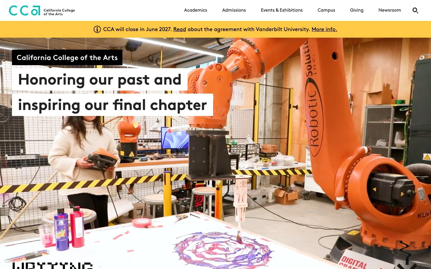 The website of California College of the Arts