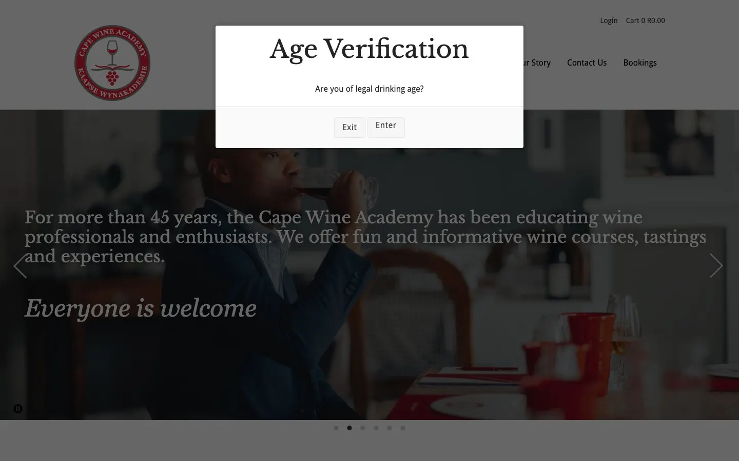 The website of Cape Wine Academy