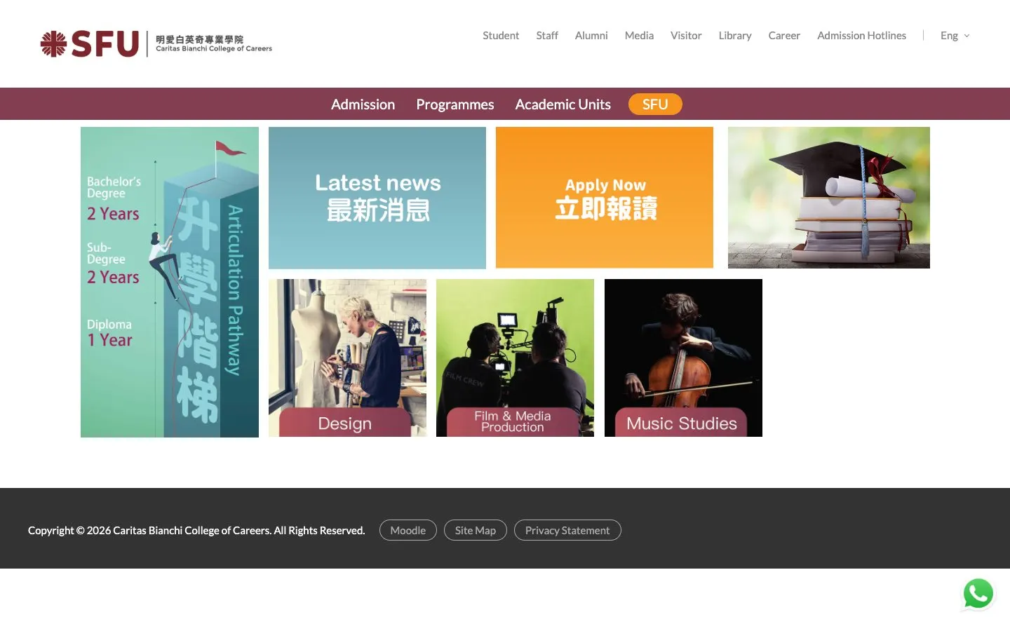 Le site de Caritas Bianchi College of Careers
