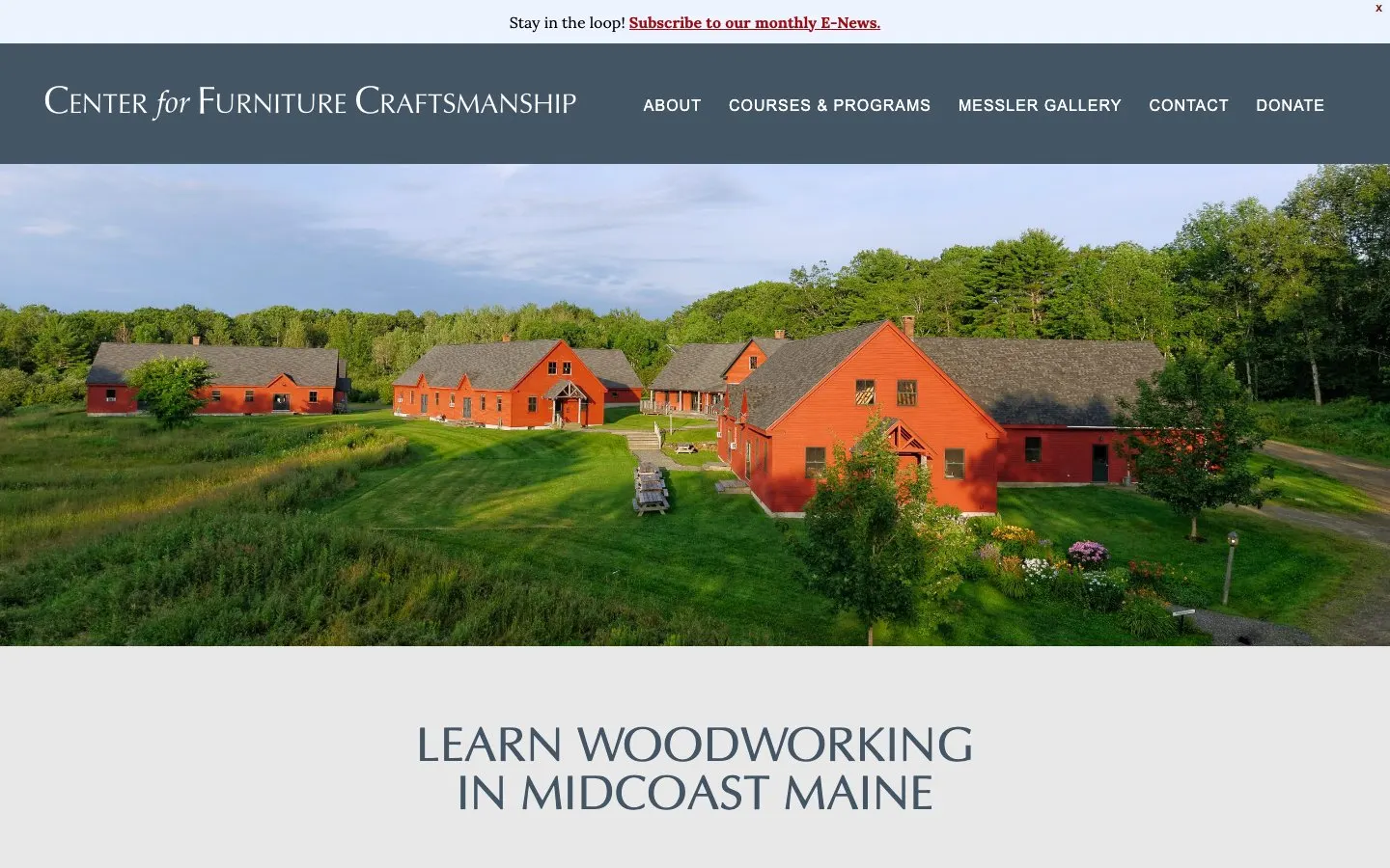 Die Website von Center for Furniture Craftsmanship