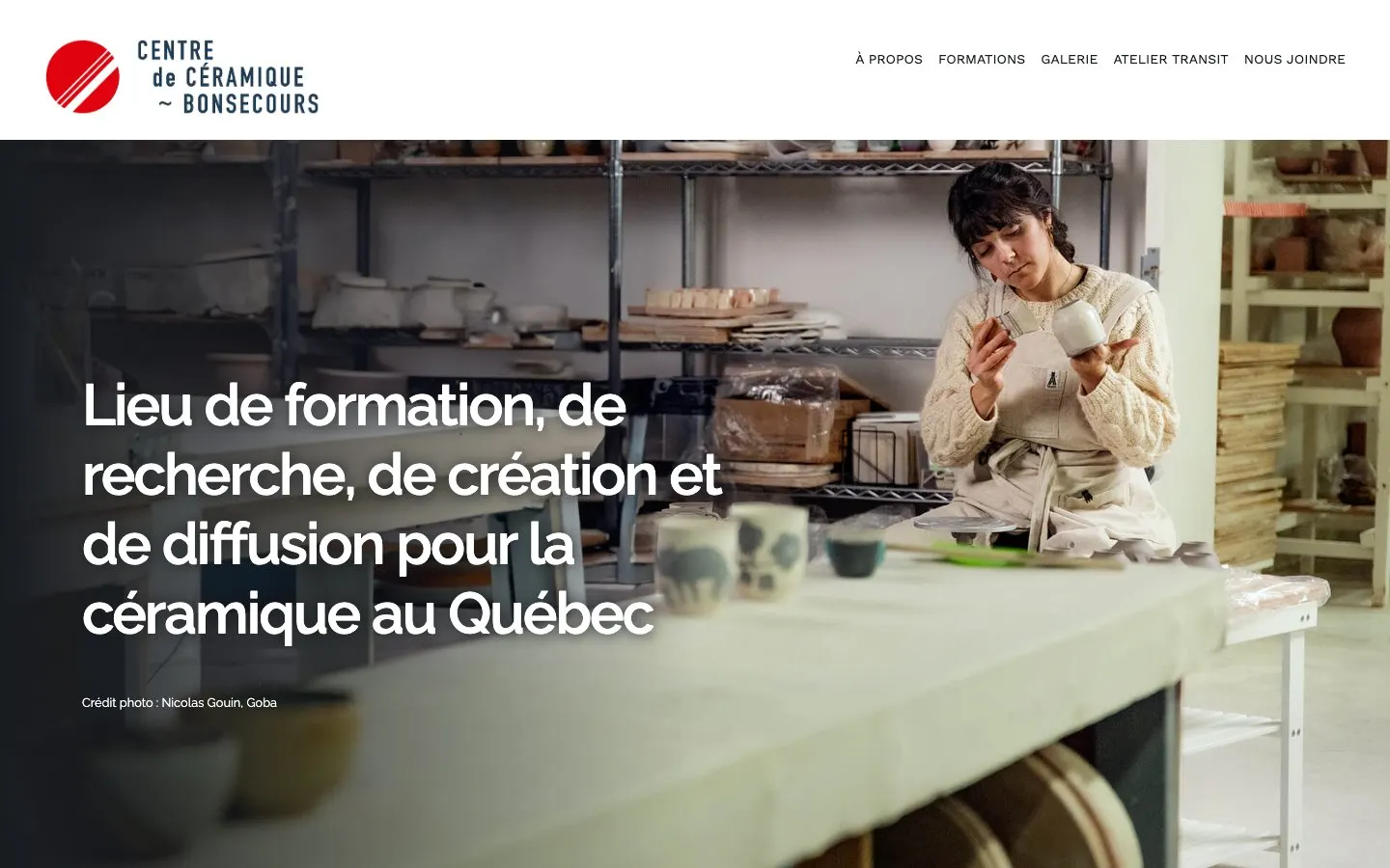 Le site de Centre de céramique Bonsecours