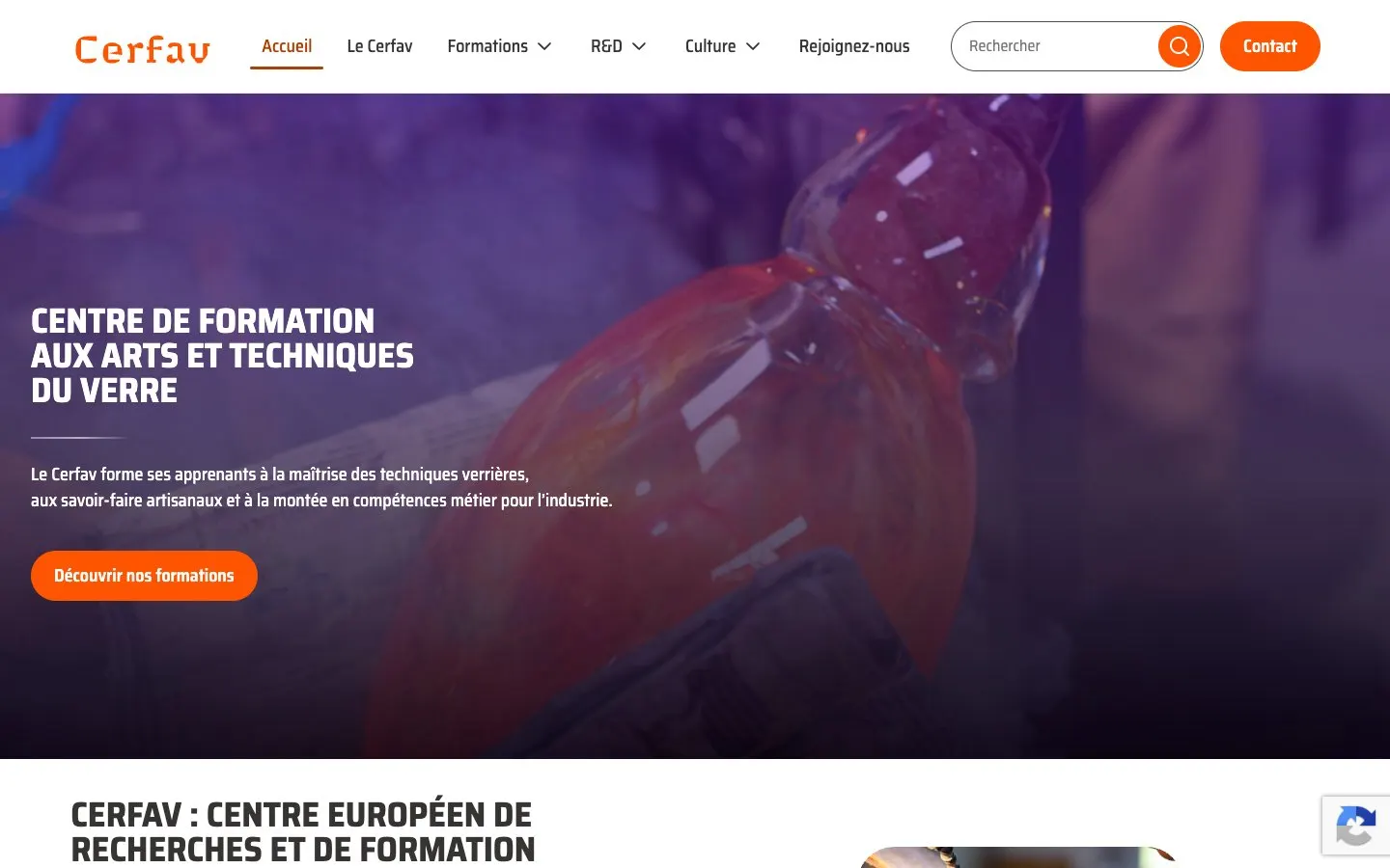 The website of Cerfav