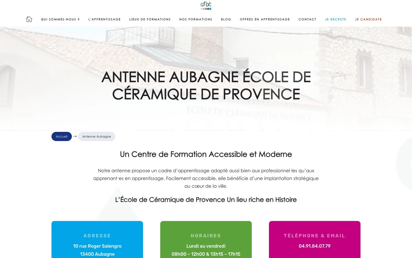 The website of CFBT – Antenne d'Aubagne