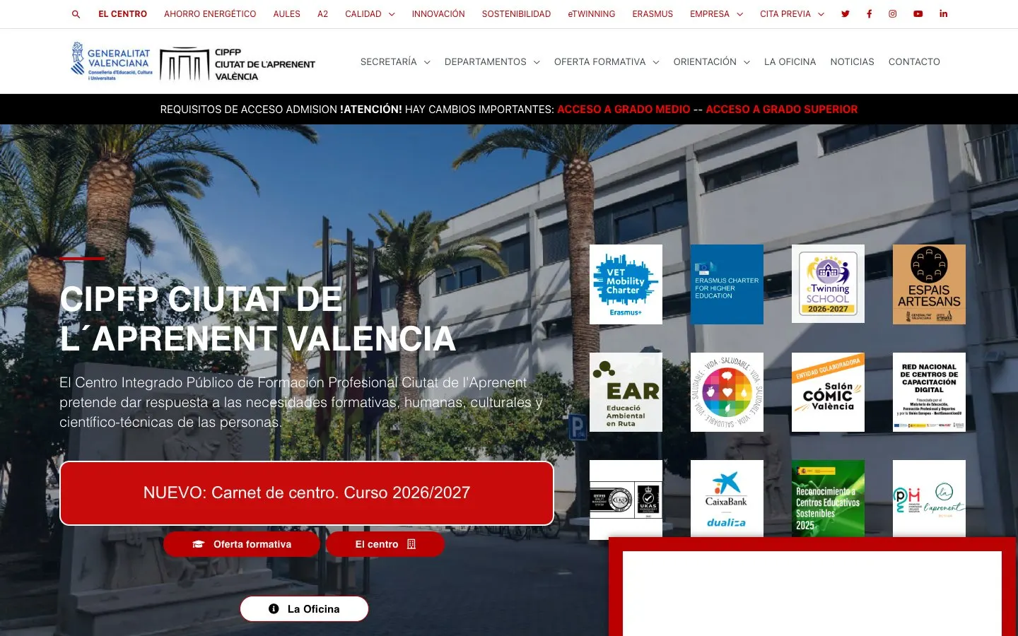 Le site de CIPFP Ciutat de l'Aprenent