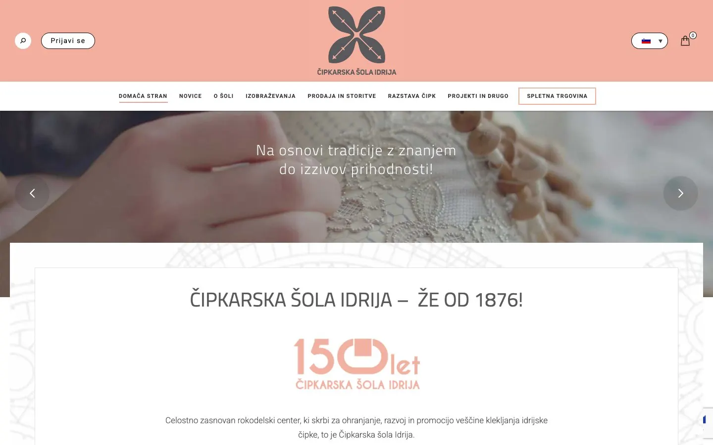 The website of Čipkarska šola Idrija