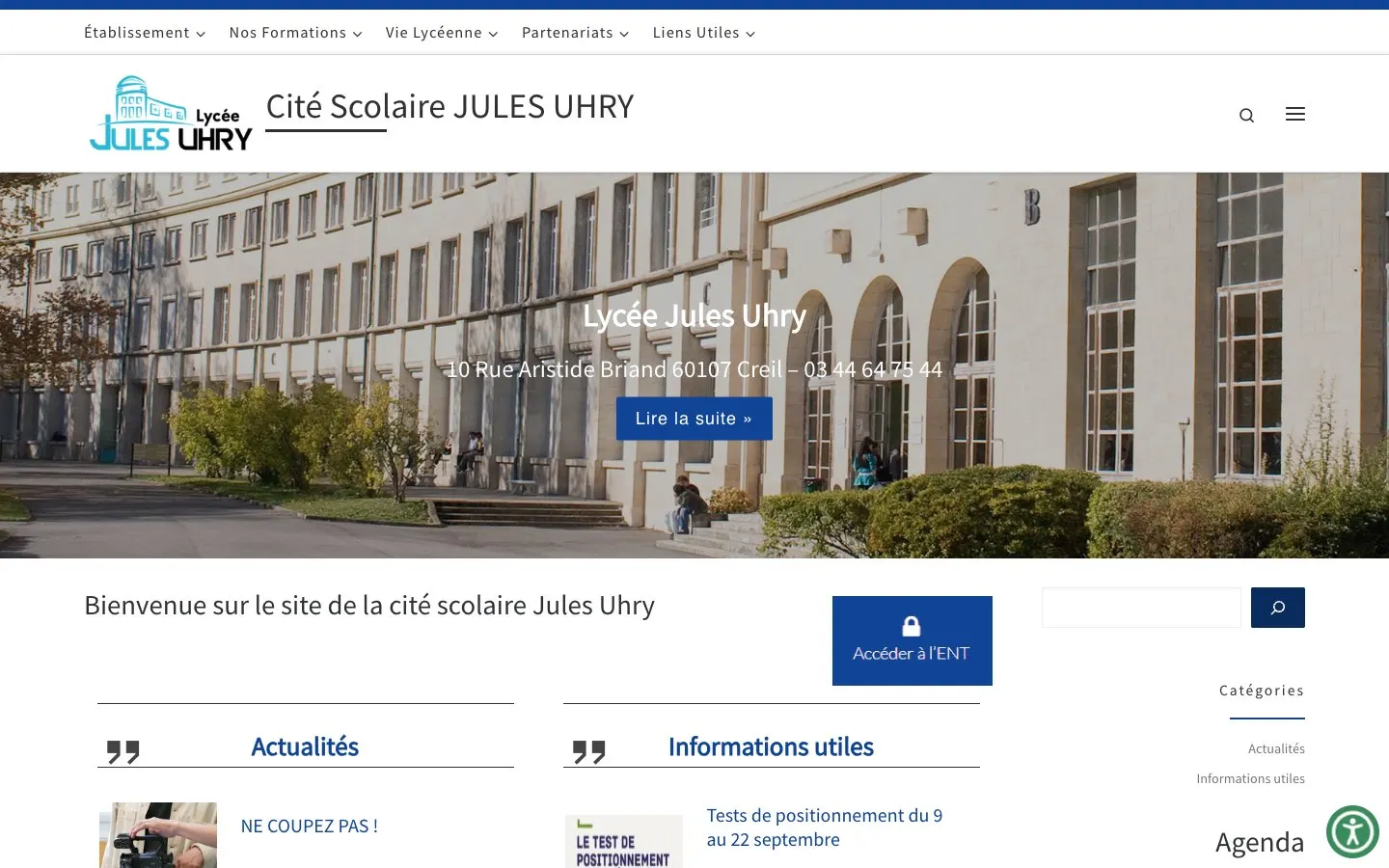 Cité scolaire Jules Uhry की वेबसाइट